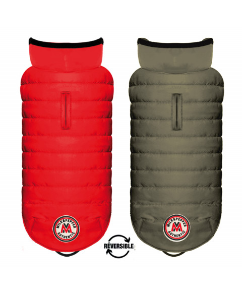 ARCTIK-puhasta-zimska-jakna-puhovka-zelene-rdeče-barve-milk&peper-obojestranska